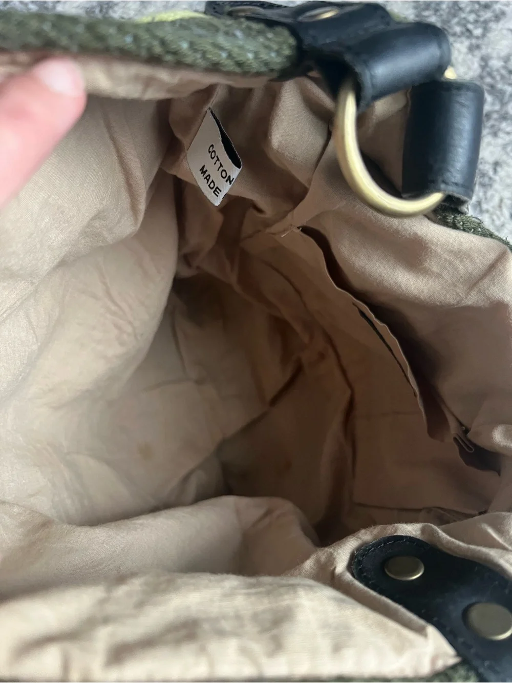 Handwoven and leather Hobo Shoulder Bag with